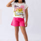Girls’ T-shirt & Shorts Summer Set – White  – 10811 / 10816