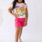 Girls’ T-shirt & Shorts Summer Set – White  – 10811 / 10816