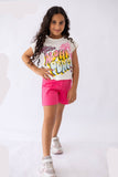 Girls’ T-shirt & Shorts Summer Set – White  – 10811 / 10816