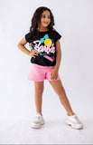 Girls’ T-shirt & Shorts Summer Set – Black Barbie  – 10811 / 10816