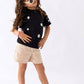 Girls’ T-shirt & Shorts Summer Set – Black – 10811 / 10816