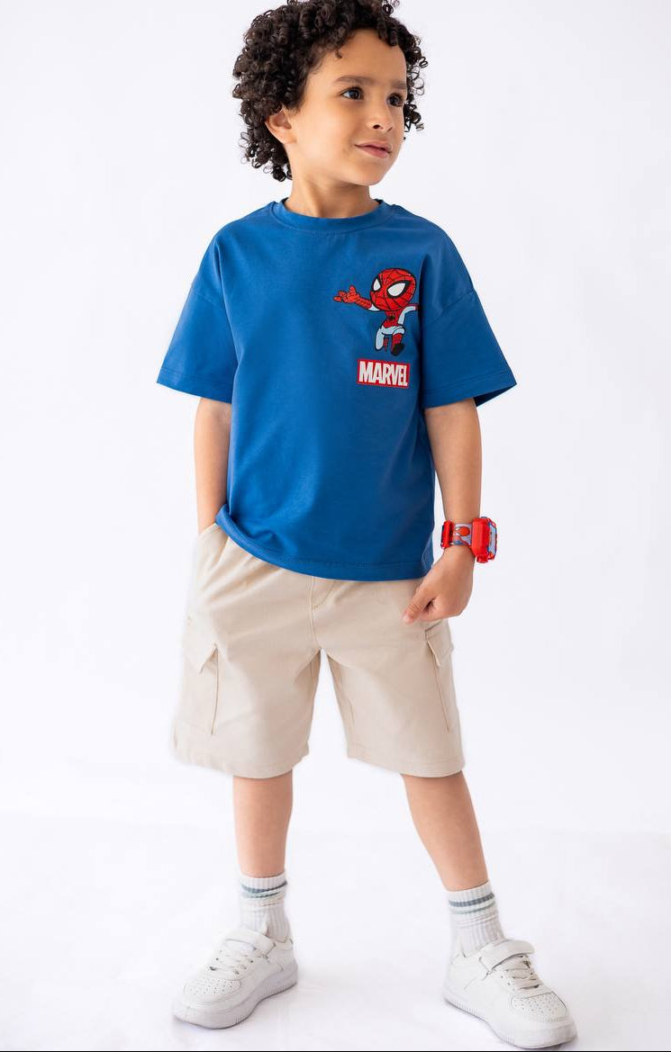 Boys’ T-shirt & Shorts Summer Set – Blue – 10811 / 10816