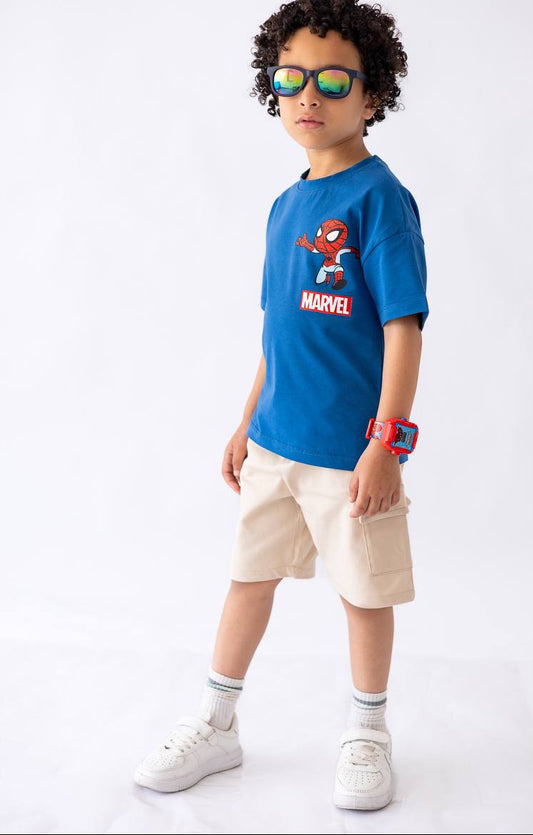 Boys’ T-shirt & Shorts Summer Set – Blue – 10811 / 10816