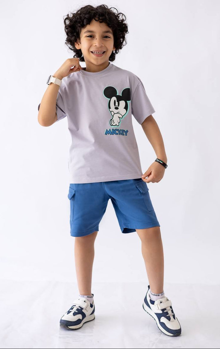 Boys’ T-shirt & Shorts Summer Set – Gray – 10811 / 10816