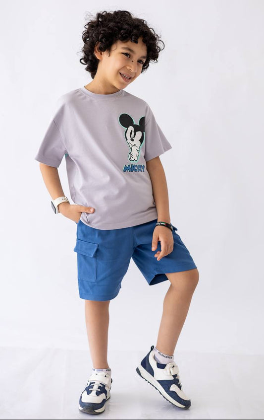 Boys’ T-shirt & Shorts Summer Set – Gray – 10811 / 10816