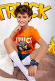 Boys’ Summer Pajama – Orange – Shorts and Tee – 10809