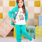 Girls' Autumn 3-Pcs Set – Turquois Kitty – 10849
