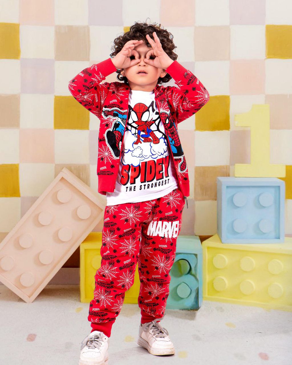 Boys' Autumn 3-Pcs Set – Red Spiderman – 10849