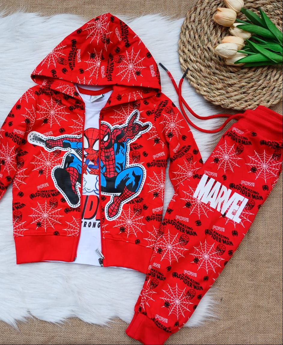 Boys' Autumn 3-Pcs Set – Red Spiderman – 10849