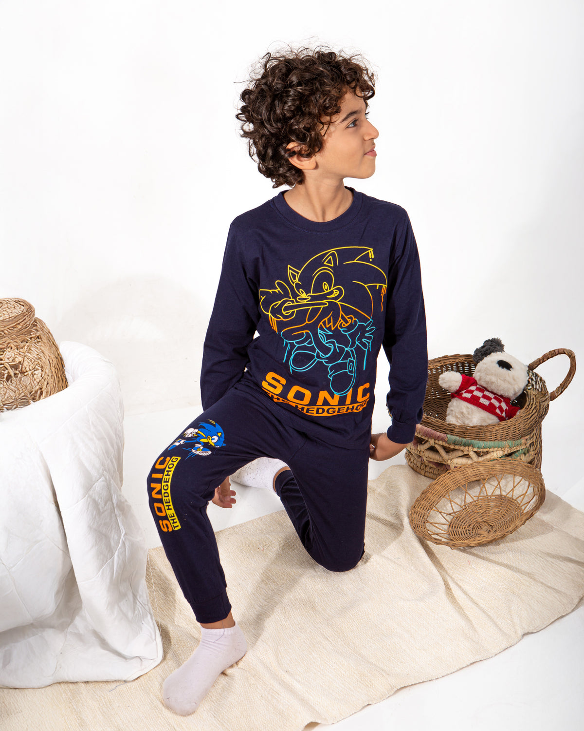 Boys’ Autumn Pajama – Navy neon – 10862