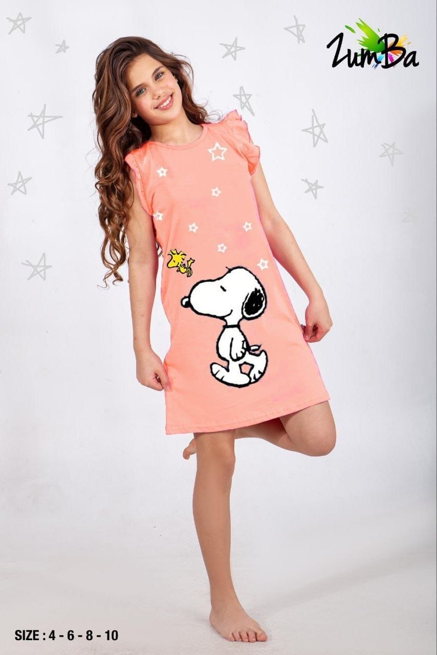 Girls’ Summer dress – snoopy orange – Code 814