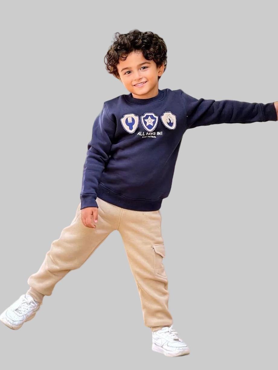 Boys' Winter Set - Navy - Cargo Pants - 10844