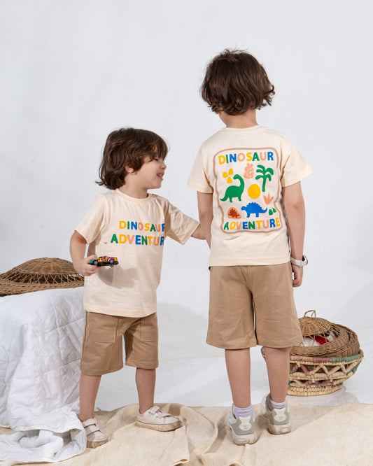 Boys’ Summer Set – Beige Dino – 10860