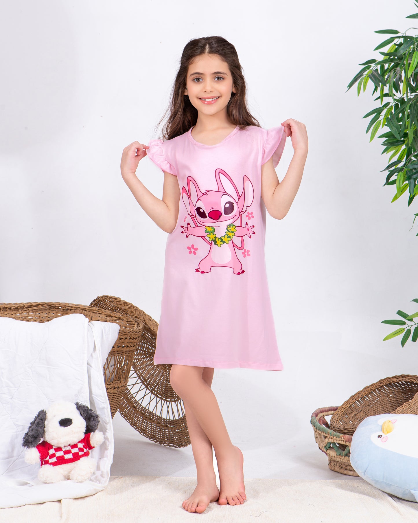 Girls' Stitch Sleep Dress – Premium Full Lycra Cotton – 10853