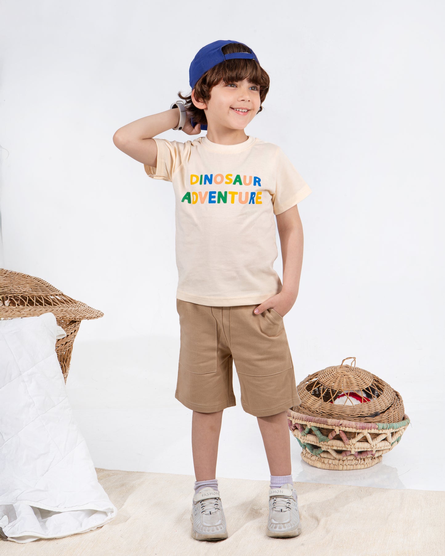 Boys’ Summer Set – Beige Dino – 10860