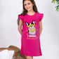 Girls' "I WOOF Weekends" Pink Summer Nightdress – Premium Full Lycra Cotton – 10853