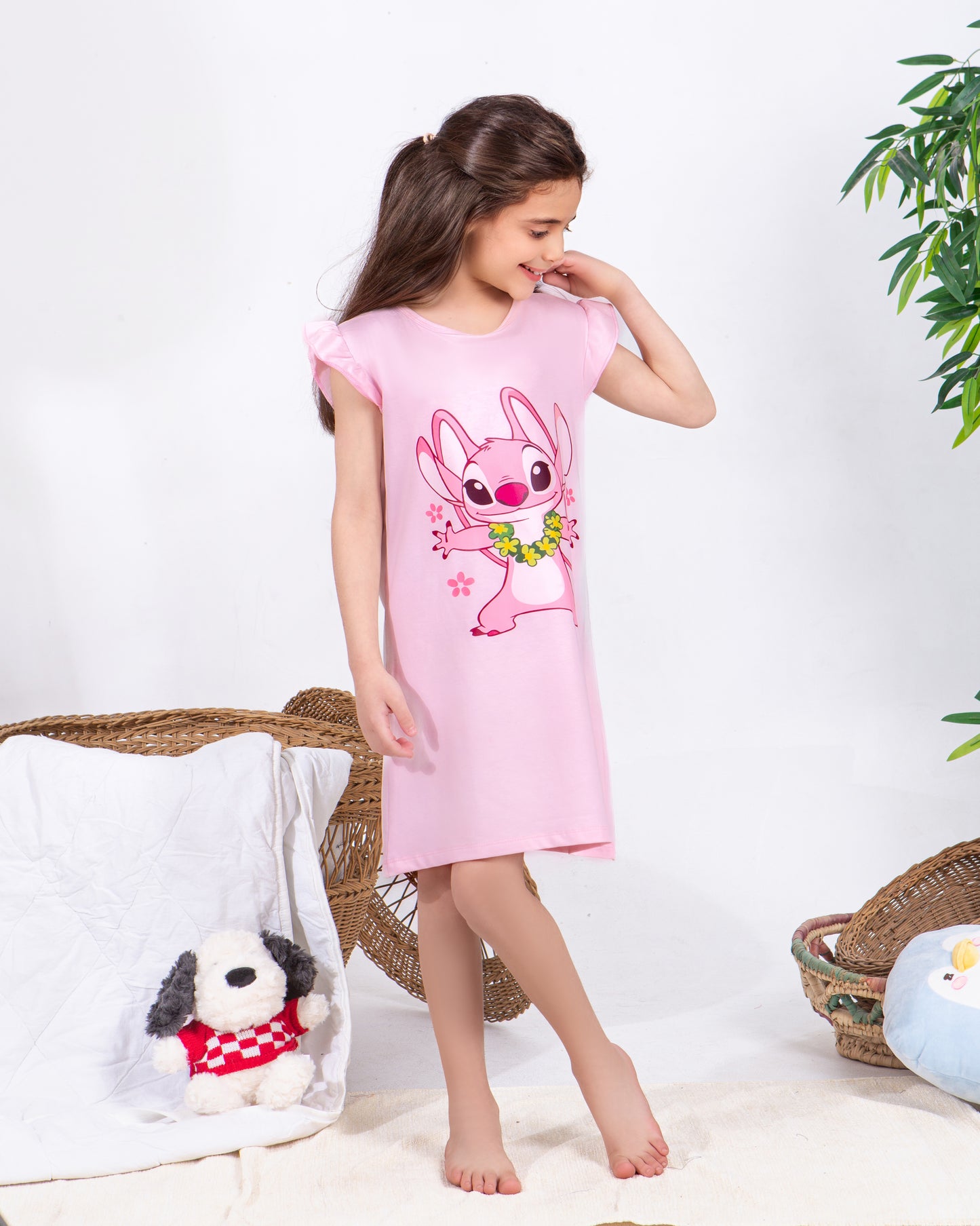 Girls' Stitch Sleep Dress – Premium Full Lycra Cotton – 10853